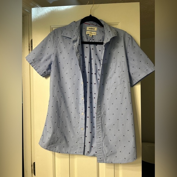 Blue Short Sleeve Button Down Shirt Size S- Standard Fit - Picture 1 of 5